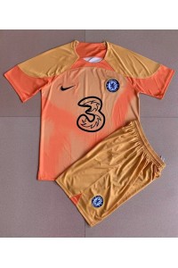 Fotbalové Dres Chelsea Brankářské Dětské Domácí Oblečení 2022-23 Krátký Rukáv (+ trenýrky)